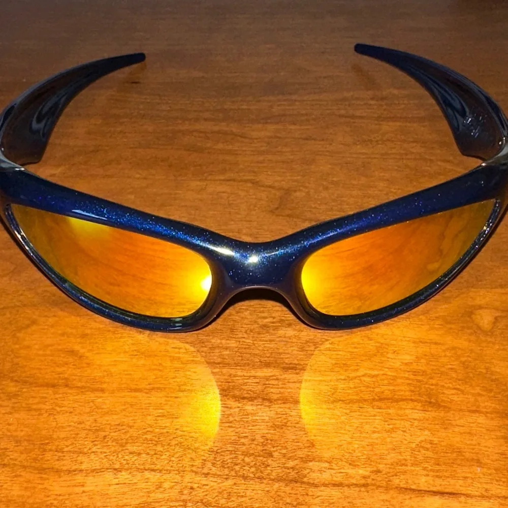 Oakley Scar Midnight Blue Sunglasses with Fire Lenses NWT - Picture 2 of 12